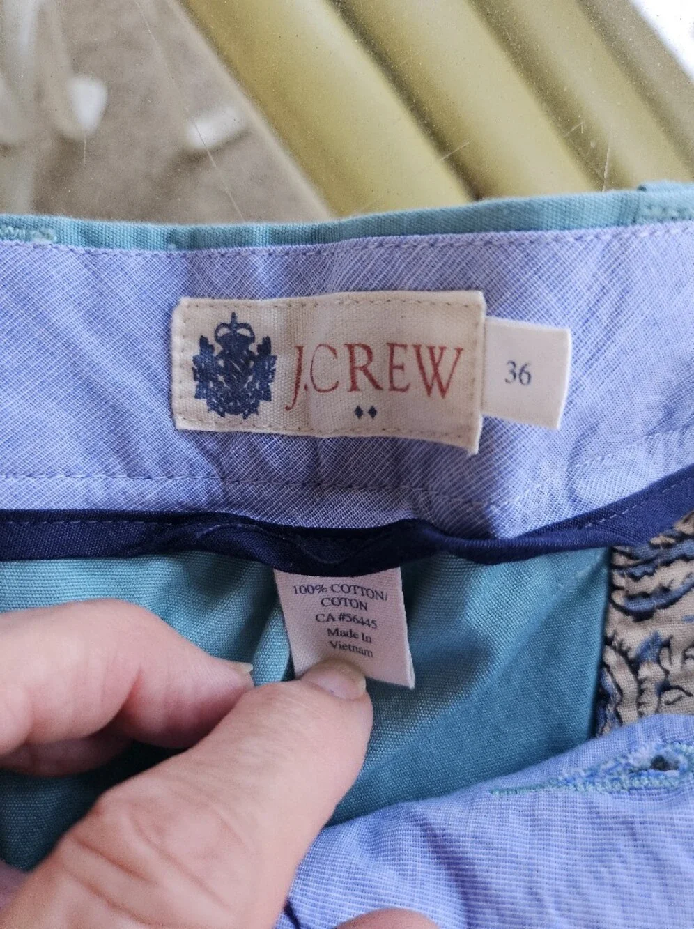 New W Tag, J. Crew Riverton Men's Teal Blue Cotton Flat Front Shorts 36